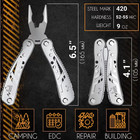 24-in-1 Professional Multitool Pliers Stainless Steel Pocket Tool With Sheath