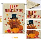 Happy Thanksgiving Flag Double-sized Yard Banner  Pumpkins Turkey Printing Decor