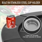 Round Poker Table 6 Player Texas Holdem Game Folding Casino Cup Holder Round 46 