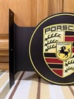 Porsche Flange Sign Double Sided Metal Parts Tools Vintage Style Wall Decor
