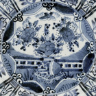 Antique Japanese 17thc Edo Arita Kraak Style Blue And White Porcelain Dish Plate