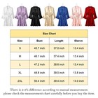 Womens Silk Ruffle Robe Short Satin Kimono Robe 3 4 Sleeve Bathrobe Bridesmaid