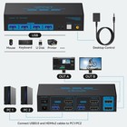 Hdmi Kvm Switch 2 Monitors 2 Computers 4k 60hz Usb 3 0 Dual Monitor Kvm Switc   