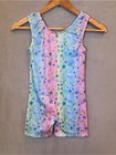 Girls M Gymnastics Biketard Unitard Rainbow Stars Sparkle Pastel Dance Acro