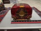 Coronado Vintage Tube Radio  Beautiful Two Tone Red Swirl  catalin Like  Paint 