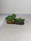 Mechanical Reproduction Frog Coin Dime Bank Toy Cast Iron Metal Frogs 