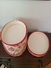 Vintage Cottage 1940s Sewing  Storage Box Quilted Flowers 11 wx8 deep