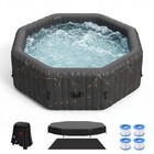 Naizea 4-6 Person 240 Gal Inflatable Hot Tub Spa 1350w Heater W 130 Bubble Jets