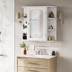 Wall Mounted Bathroom Cabinet Storage Organizer W  Mirror Door Adjustable Shelf