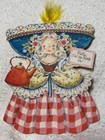 Vintage 40s 50s Hallmark Doll Shaped Cards Set Of 2 And Original Insert Card