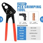 Iwiss Pex Crimping Tool Kit 1 2  3 4  Angle Head Cutter 30 Copper Rings
