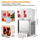 20l Commercial Juice Dispenser  2 Tanks 10l Each  Stainless Steel  Thermostat