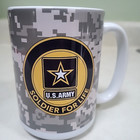  soldier For Life   Us Army Ceramic Coffee Mug Digital Camo Official 15 Oz
