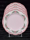 8 Pinkmas Dinner Salad Plates Pink Bows Christmas Tree Porcelain Holly 222 Fifth