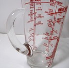 Vintage 1950 Glass Martini Mixed Drink Pitcher W recipe Graphics