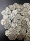 Lot Of 5 Mercury Dimes 1916 To 1945 Mixed Dates- 90  Silver Coins - Ships Free