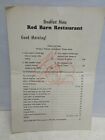 The Red Barn Restaurant Menu Breakfast New Hampshire 1966 1970 Vintage Diner Old