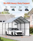10  X 15  Metal Carport Heavy Duty Outdoor Car Shelter Garage For Boats