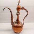 Antique 19th C  Persian Tinned Copper Aftaba Ewer pitcher 