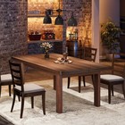 Farmhouse Wood Dining Table For 4-6 People  63    Large Rectangle Kitchen Table   