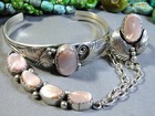 Navajo  jj  Pink Mussel Shell Solid Sterling Silver Slave Bracelet Ring Sz9