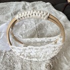 White Lace Floral Wedding Flower Basket With Handle  Round  Romantic Theme