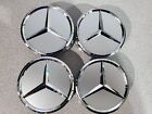 Set Of 4 75mm Wheel Center Rim Hub Caps For Mercedes-benz Silver Chrome Star