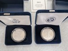 2010   2011 W Us Mint American Eagle One Ounce Silver Proof Coins - Coa   Box