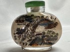 Vintage Reverse Painted Asian Snuff Bottle With Jade Green Lid 3  X 3 25 