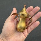 Vintage Middle Eastern Coffee Pot Turkish Arabic Mini Brass Gold Dallah 3 75 
