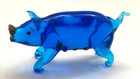 Miniature Blown Glass Pig Figurine Blue Red 2 
