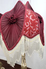 Victorian Style Silk Burgundy Rose Maroon Shade Glass Beaded Fringe Shades Only