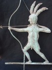 Antique Copper Full-body Indian Brave Weathervane With Vintage Honest Patina