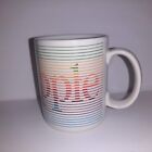 Vintage 1980 s Apple Computer Macintosh Coffee Mug Papel Rainbow Lines Logo Cup