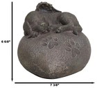 Angelic Labrador Dog Sleeping On Heart Stone Cremation Urn Pet Memorial Statue
