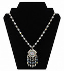 Vintage Seasonal Whispers Necklace Bracelet Earrings Set Ab Blue Rhinestone