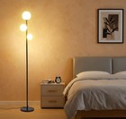 Mid Century Modern 3 Arm Led Globe Floor Lamp 800lm Black Matt Finish Modern