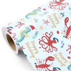  Ocean Christmas Wrapping Paper Roll - 17 Inch X 16 5 Feet Christmas Seafish