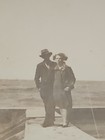 Rare Old Vintage Photo Faceless Man Shadow Abstract On Pier