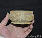 3 6 china Ancient Dynasty Bronze Ware Text Wealth Incense Burner Censer Statue