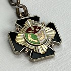 Antique Brotherhood Of Railroad Trainmen Enamel Watch Fob Pearl Stud Victor 1920
