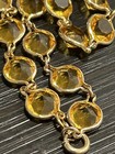 Art Deco Opera Length Bezel Set Pointy Back Large Citrine Crystal W Pin Set