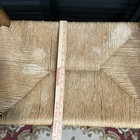 Vintage Rustic Wood Bench Stool Woven Rush Seat 23x14x24 Farmhouse Entryway Seat