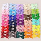 Mini Hair Bows Clip For Baby Girls 2 7inch 30colors Grosgrain Ribbon Kont Bow   