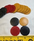 Vintage Bakelite Catalin 17 Poker Chips Butterscotch Red Green Swirl Marbled