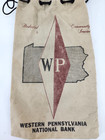 Vintage Canvas Bank Money Bag Western Pennsylvania National Bank 10  X 6 