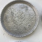 Vintage Vtg Mcm Set 4 West Bend Hammered Aluminum Coasters 3    Oak Leaf Acorns