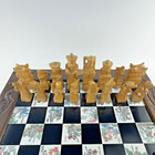 Antique Japanese Chess Set Folding Board Game Case Vtg Asian Chinese Hand Carved