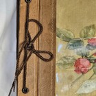 Vintage 1940s 50s Photo Album Roses Cord Tie Brown Leatherette Scrapbook 13x10