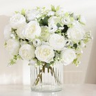 2 Packs Of Lifesize White Peonies - Luxurious Silk Flowers For Every Occasion
